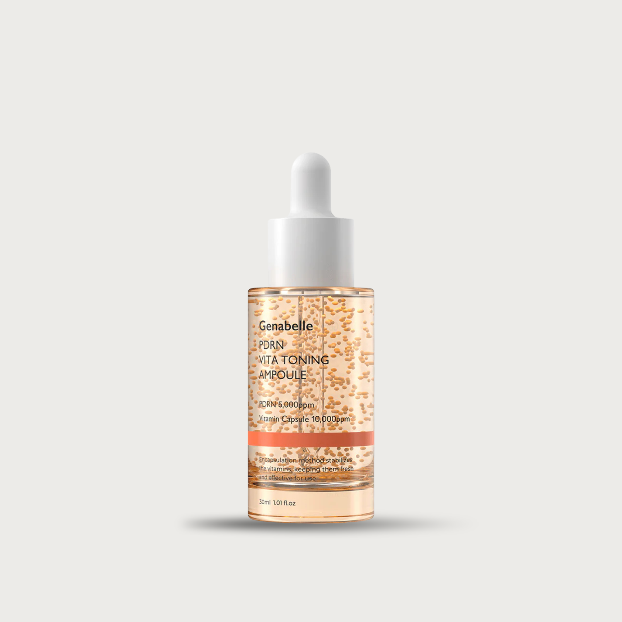 Genabelle PDRN Vita Toning Ampoule 30ml – 5000ppm salmon DNA HTD-GENACOMPLEX encapsulated Vitamin B C E has fragrance