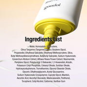 Goodal Green Tangerine Sunscreen ingredients – tangerine extract first ingredient niacinamide HA arbutin madecassoside allantoin adenosine