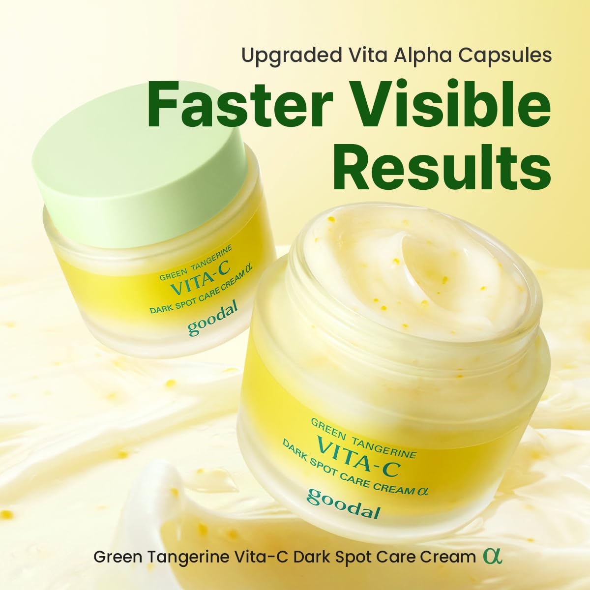 Goodal Vita C Cream packaging – Green Tangerine Vita C Dark Spot Care renewed formula doubled Vitamin C Korean brightening