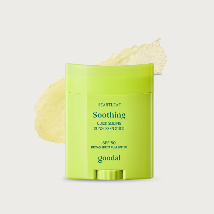 Goodal Heartleaf Soothing Quick Sliding Sunscreen Stick 22g – Korean sunscreen stick SPF 50 US OTC Heartleaf Ectoin 10 HA fragrance-free $18