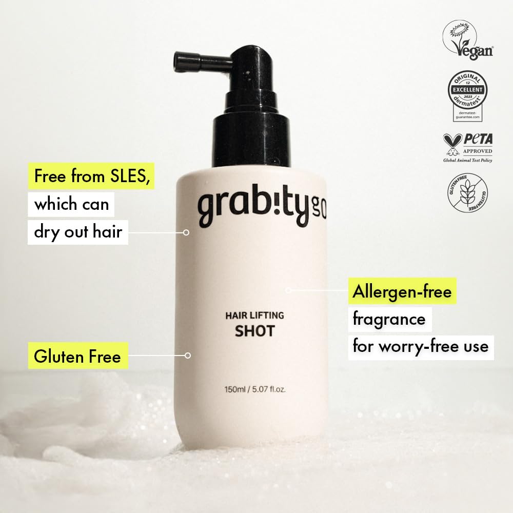 Grabity Lifting Shot how it works – spray on roots blow dry instant volume 48-hour lasting Korean root lifter fine hair