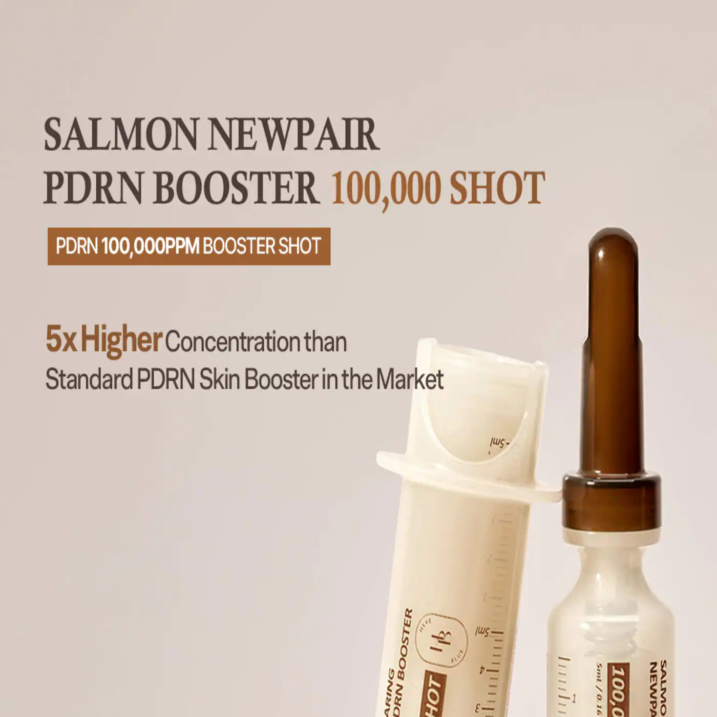 Heveblue Salmon Caring Newpair PDRN Booster 100,000 Shot Essence 1pc Set