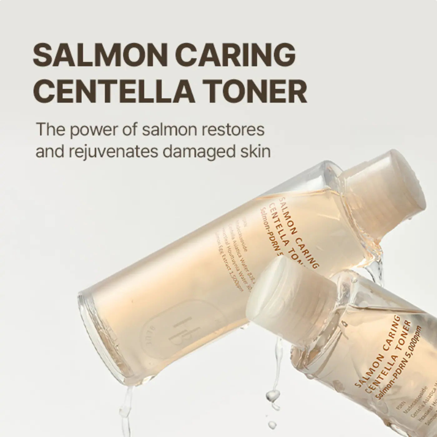 Heveblue Salmon Centella Toner bottle and packaging