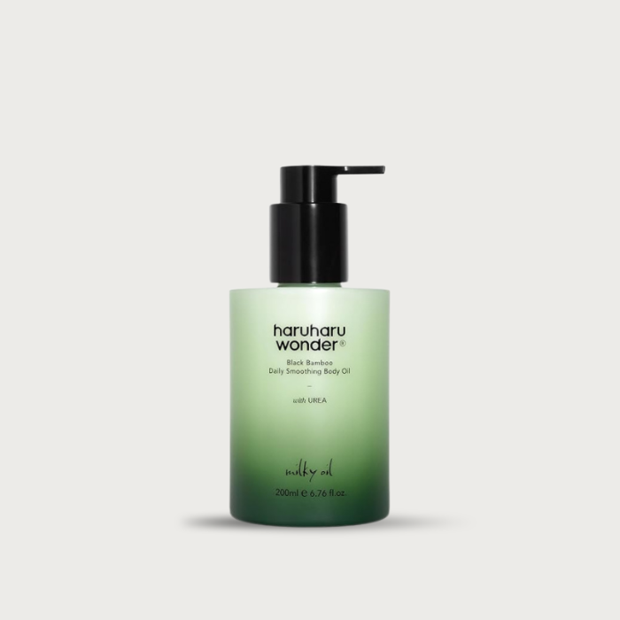 Haru Haru wonder Black Bamboo Daily Smoothing Body Oil 200ml – Korean AHA body oil mandelic acid urea bamboo squalane spa scent vegan $24