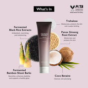 Haruharu Black Rice 5.5 Cleansing Gel how to use – wet hands massage 30 seconds lather rinse lukewarm morning routine