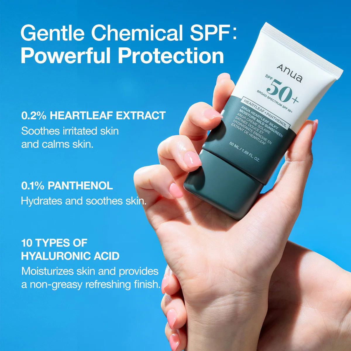 Anua Heartleaf Silky Moisture Mild Sunscreen