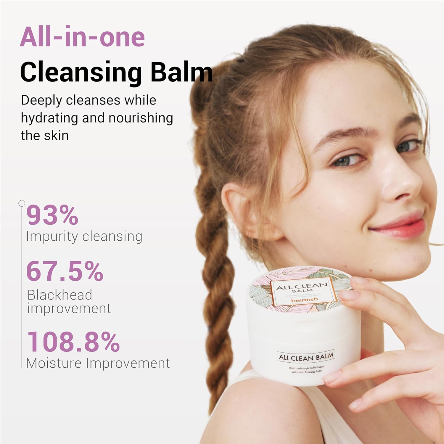 Heimish All Clean Balm 3-step texture – solid balm melts silky oil milky emulsion rinse double cleanse step 1 K-beauty makeup remover