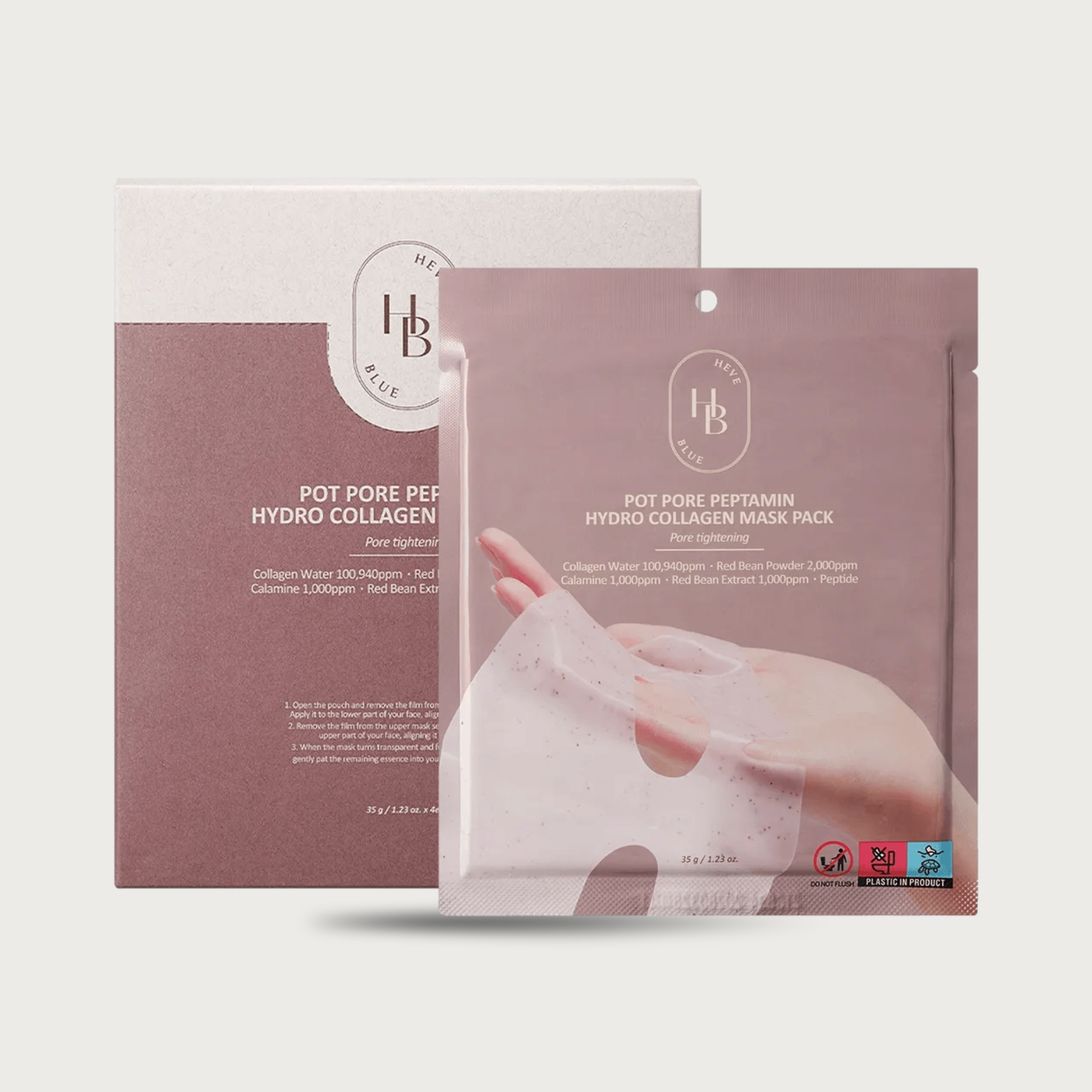 Heveblue Pot Pore Peptamin Hydro Collagen Mask Pack 4 masks Korean mask