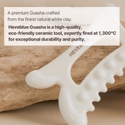 Heveblue White Clay Gua Sha ergonomic handle grip