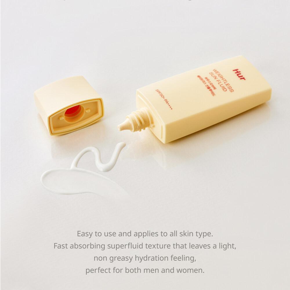 House of Hur Sun Fluid texture – creamy lightweight fluid absorbs quickly no white cast no stickiness Korean SPF 50+ PA++++