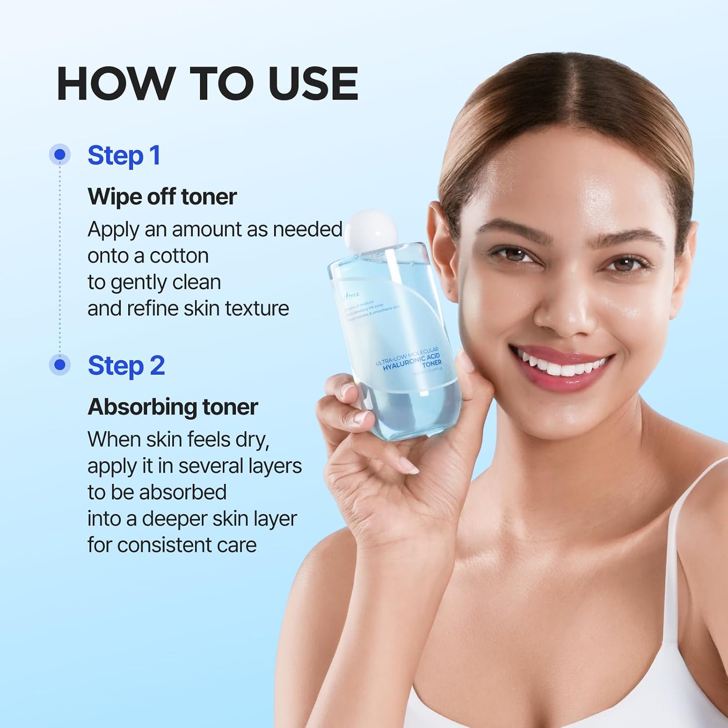 Isntree HA Toner absorption on skin – instant hydration no residue dewy plump Korean 14 HA types toner