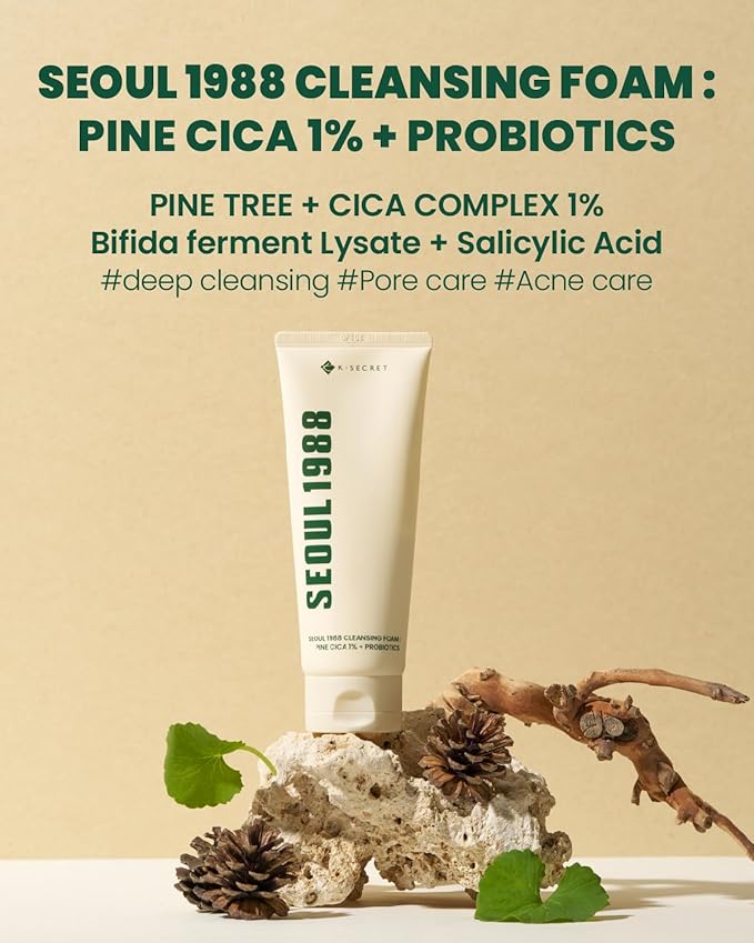 KSECRET Seoul 1988 Cleansing Foam: Pine Cica 1% + Probiotics