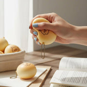 Kawaii Bear Squishy Keychain bear illustration – cute bear in golden-brown bakery bread mochi bun style realistic finish kawaii collectible