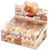 Kawaii Bear Bread Squishy PU foam – slow-rising squeeze stress relief soft gentle hands satisfying repeated use desk toy fidget charm