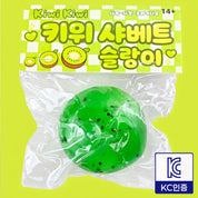 Kiwi Sherbet Slime Korean crunchy green slime with kiwi seed flecks