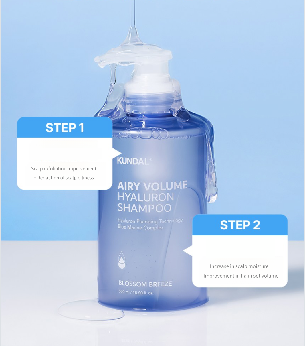 Kundal Airy Volume Hyaluron Shampoo 500 ml #Blossom Breeze