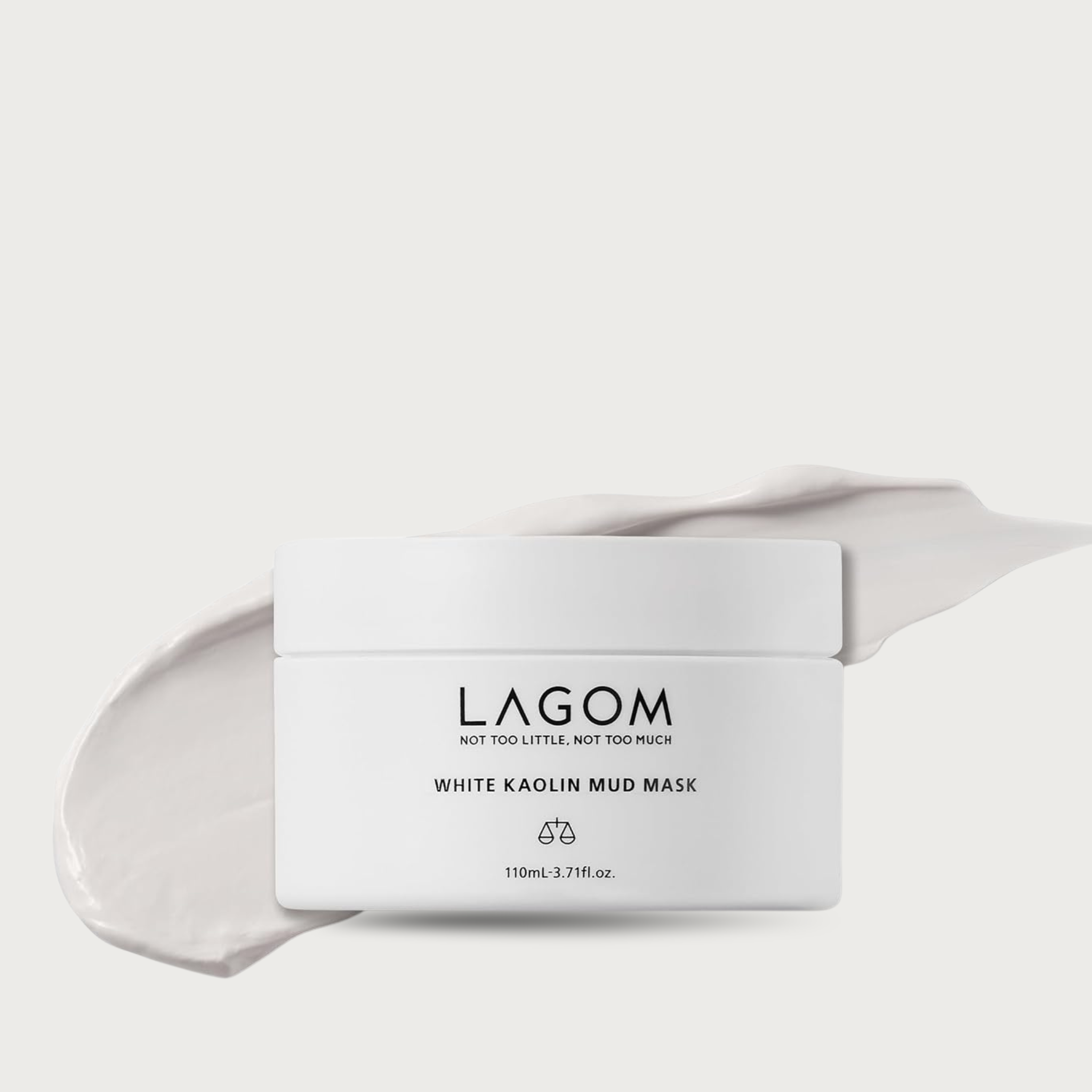 Lagom White Kaolin Mud Mask 110ml – Korean 3-clay mask AHA BHA PHA Niacinamide Ceramide NP 3 HA Centella Heartleaf includes spreader $25