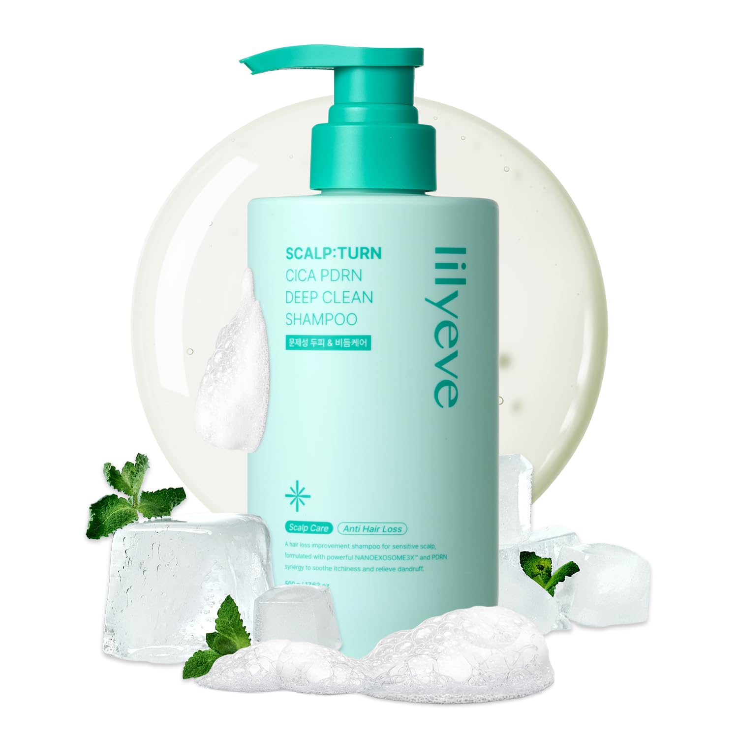 Lilyeve Scalp Turn Cica PDRN Deep Clean Shampoo 500g – Korean scalp shampoo salicylic acid anti-dandruff sulfate-free has fragrance $25