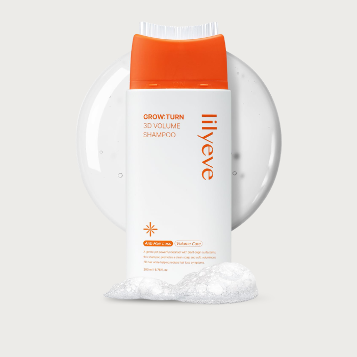 Lilyeve Grow Turn 3D Volume Shampoo 200ml – Korean anti-hair loss shampoo 76-brush applicator MFDS certified exosome peptide has fragrance $25