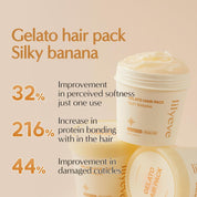 Lilyeve Repair Turn Gelato Silky Banana triple protein – hydrolyzed keratin milk protein egg protein smooth silky glossy frizz-free hair