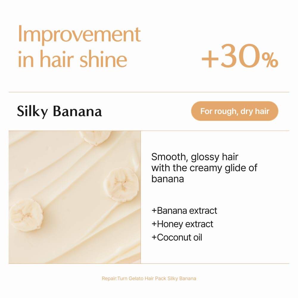 Lilyeve Repair Turn Gelato Silky Banana how to use – press hair 3 min rinse color-treated chemically processed safe K-beauty haircare