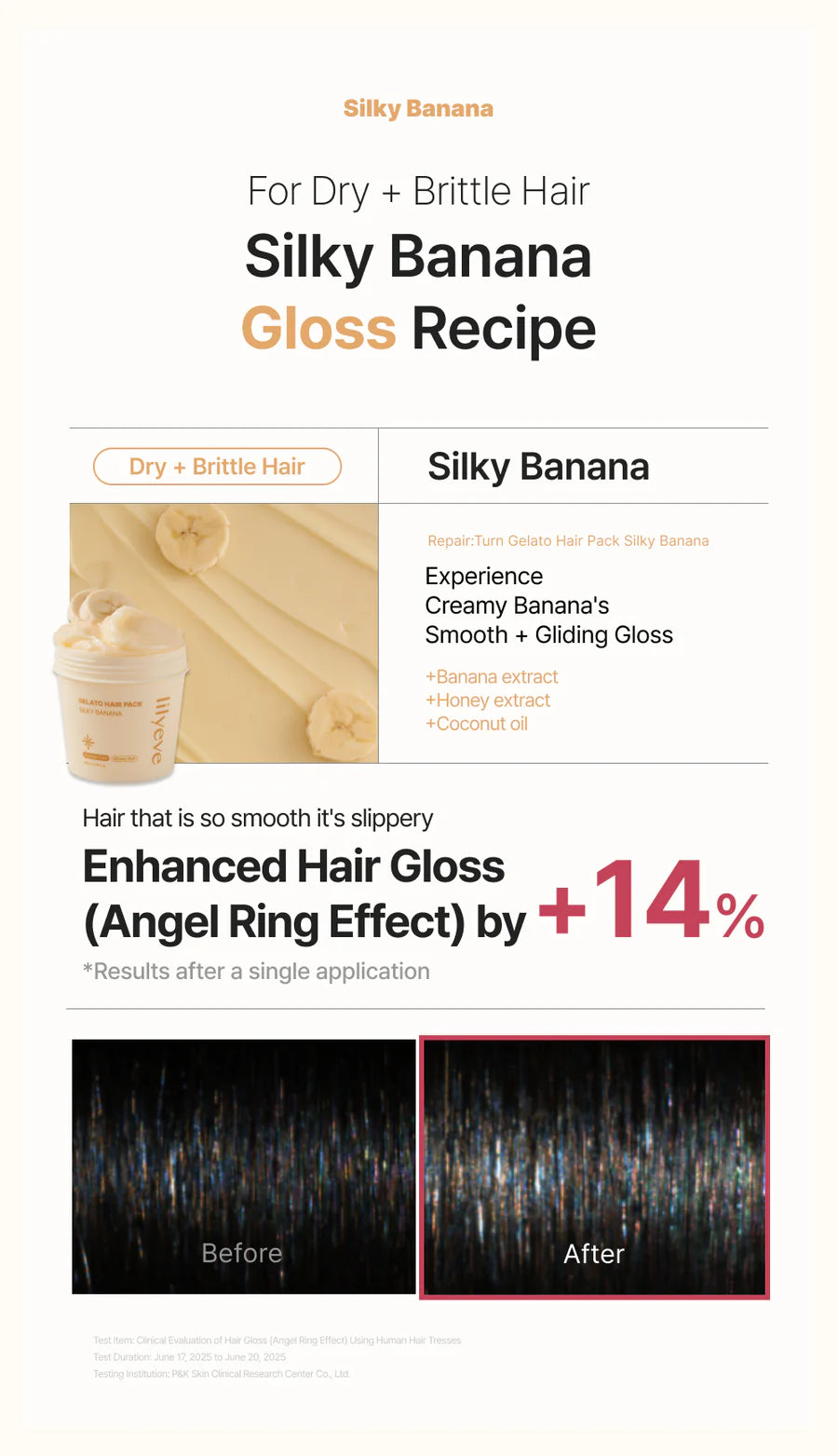 
Lilyeve Silky Banana Hair Pack banana extract – Musa Sapientum potassium vitamins A B6 C frizz control straight wavy chemically treated
