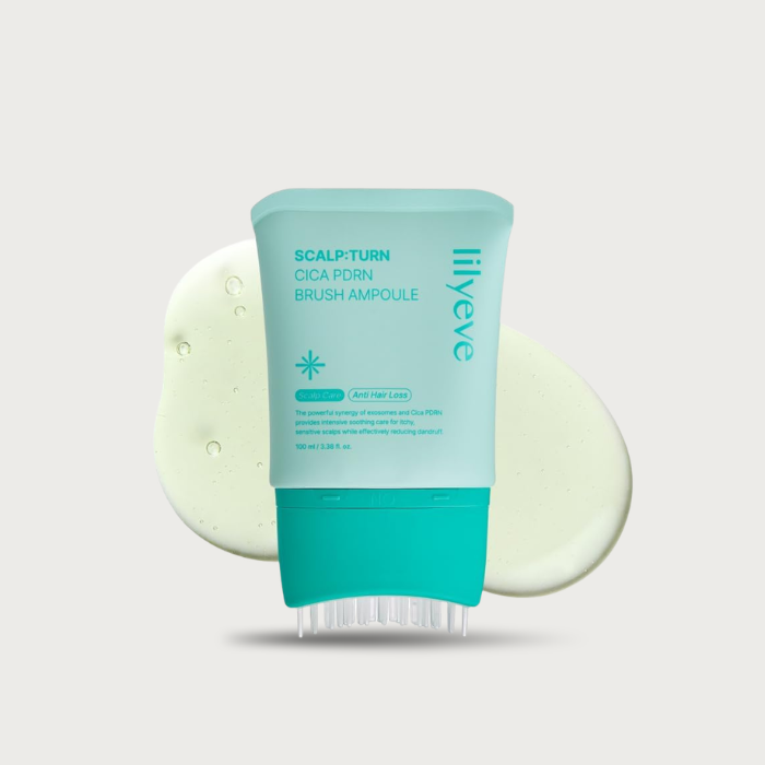 Lilyeve Scalp Turn Cica PDRN Brush Ampoule 100ml - K-beauty scalp serum with built-in brush applicator