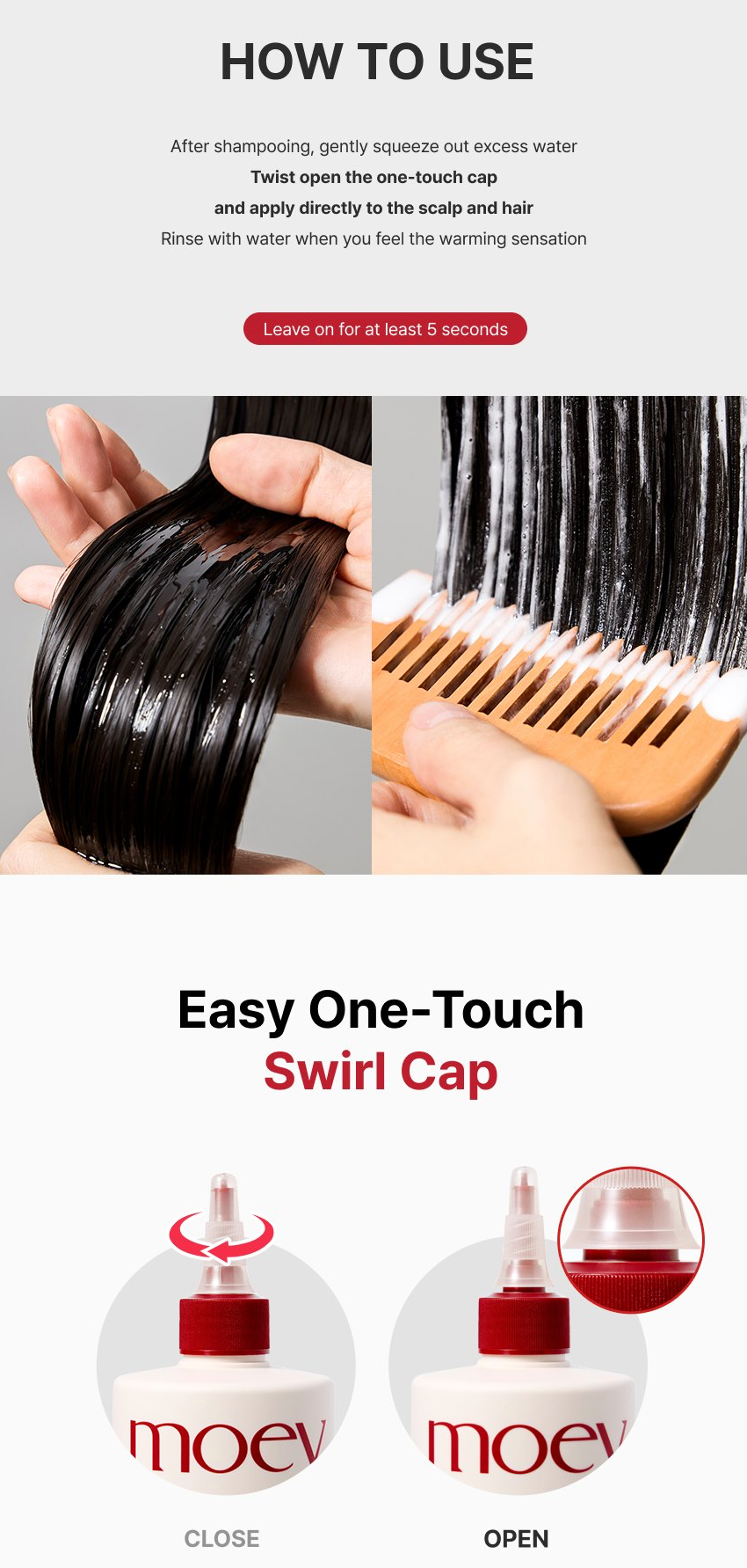 MOEV Annurcatin Water Treatment how to use apply damp hair shower steam rinse