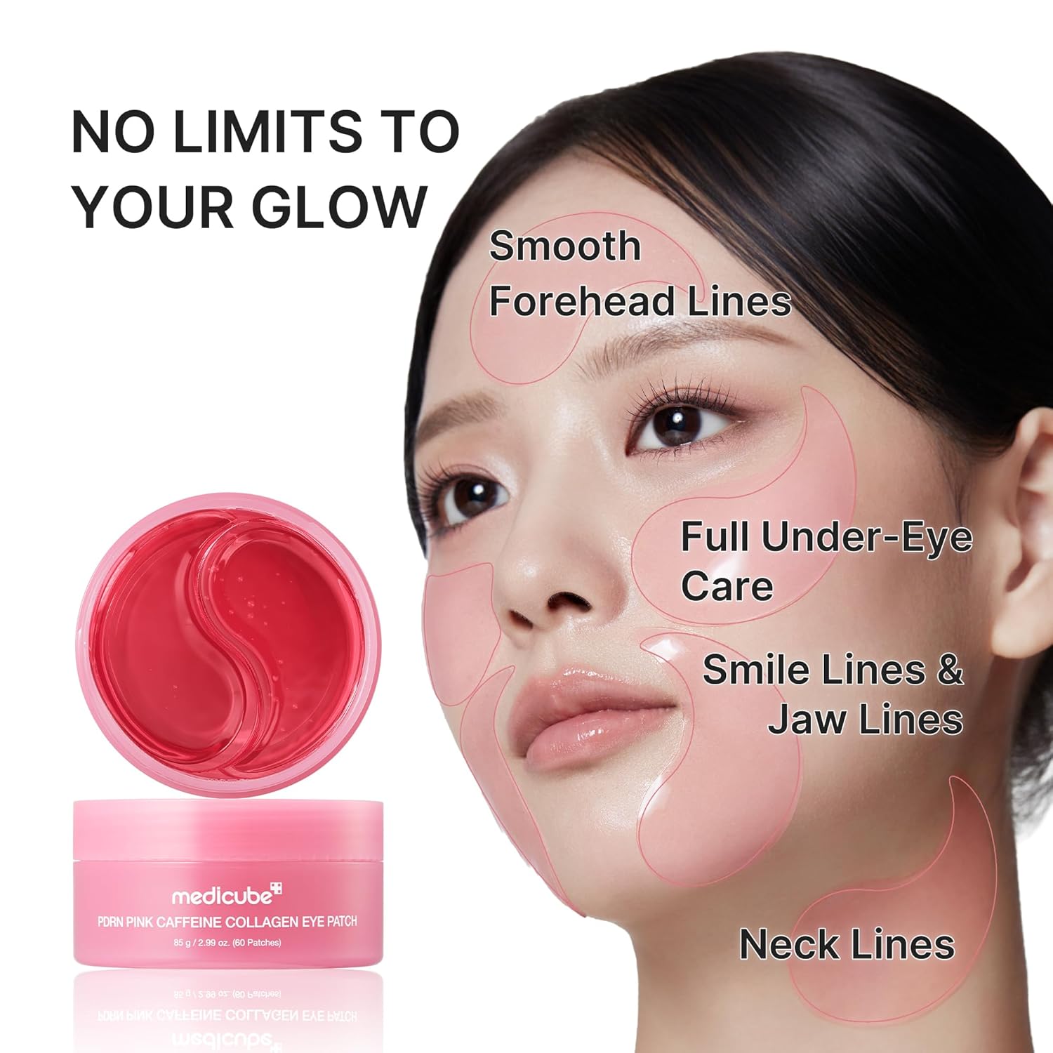 Medicube Eye Patch 7 collagen 15 peptides – Atelocollagen Desamido Hydrolyzed Procollagen plump density Copper Tripeptide-1 expression lines