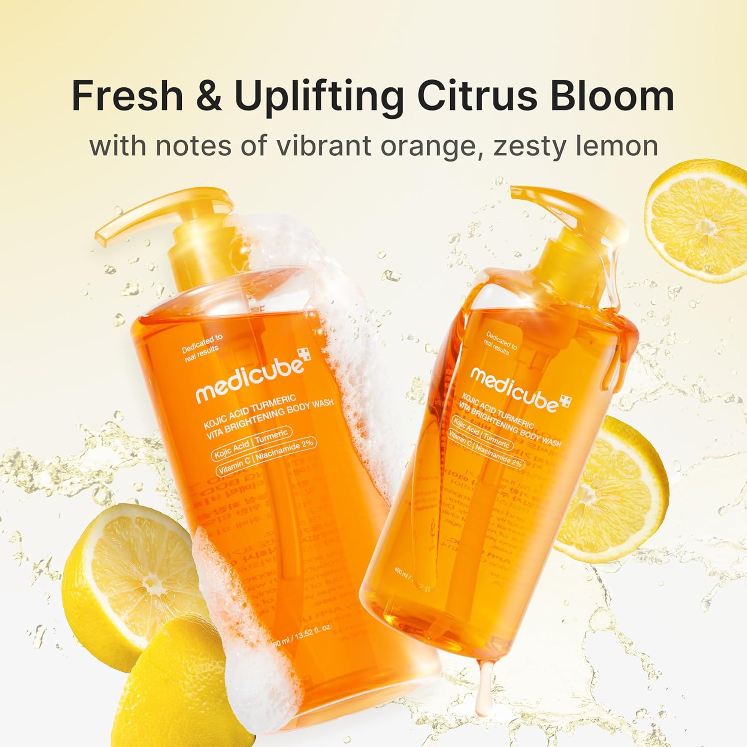 Medicube Kojic Acid Body Wash actives – kojic acid 200ppm niacinamide turmeric salicylic acid vitamin C persimmon zinc ricinoleate
