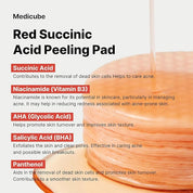 Medicube Red Succinic Acid Peeling Pad (70ea) - Olive Kollection