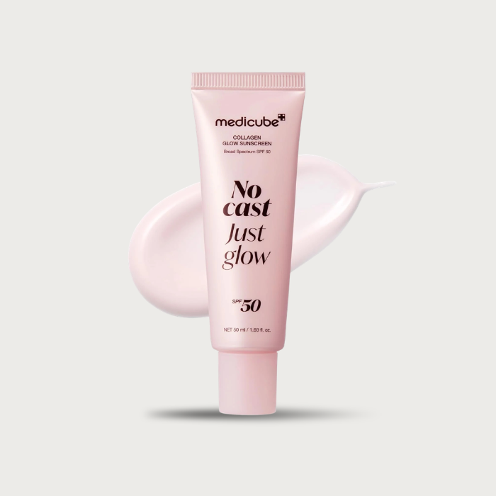 Medicube No Cast Just Glow Collagen Sunscreen SPF 50 – Korean no white cast sunscreen