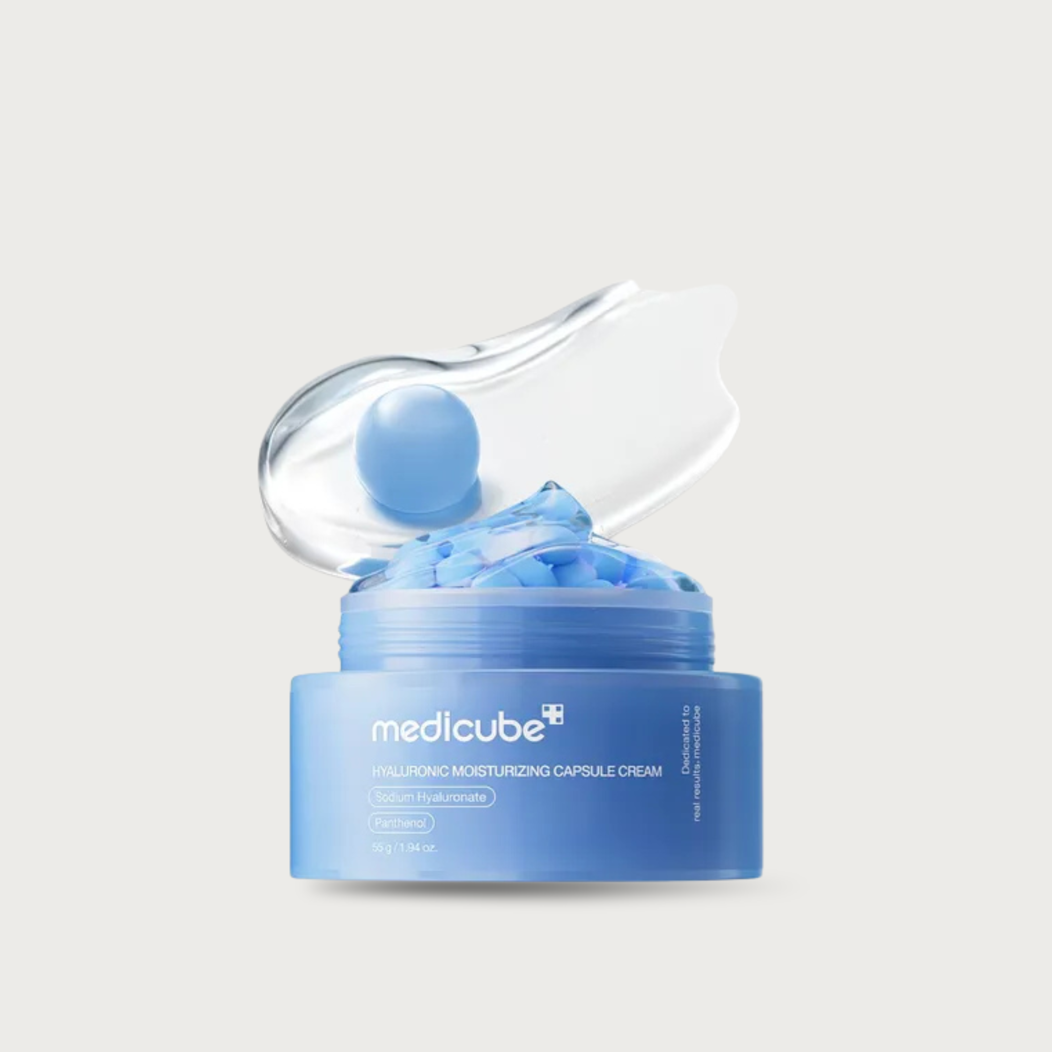 Medicube Hyaluronic Moisturizing Capsule Cream 55ml – 120H hydration dual capsule gel formula panthenol ceramide fragrance-free