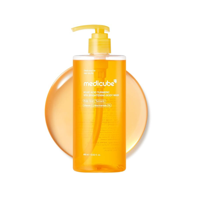 Medicube Kojic Acid Turmeric Brightening Body Wash 400ml – niacinamide 20000ppm salicylic BHA vitamin C has fragrance citrus