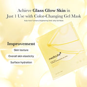 Medicube Kojic Acid Gel Mask on face – bouncy gold gel 3-4 hours or overnight brightening Korean jelly mask treatment