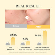 Medicube Kojic Turmeric Mask color change – gold to transparent visible absorption signal Korean brightening gel mask