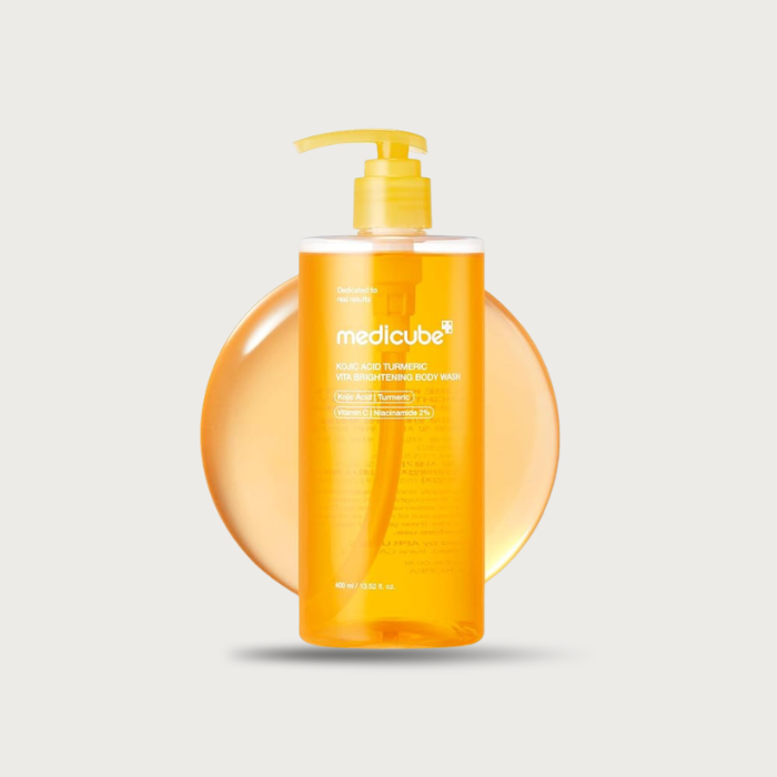 Medicube Kojic Acid Turmeric Brightening Body Wash 400ml – niacinamide 20000ppm salicylic BHA vitamin C has fragrance citrus
