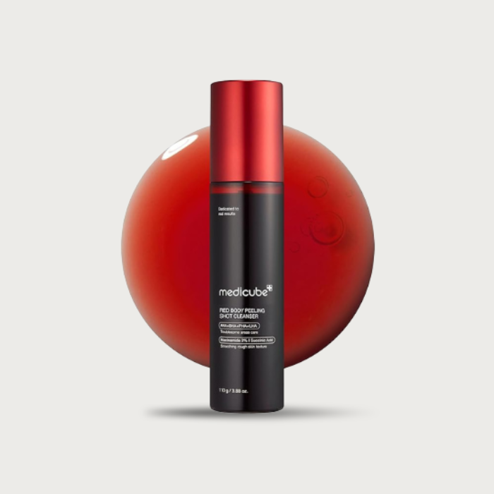 Medicube Red Acne Body Peeling Shot – 32% AHA BHA PHA LHA body spray exfoliant body acne rough texture has fragrance $20