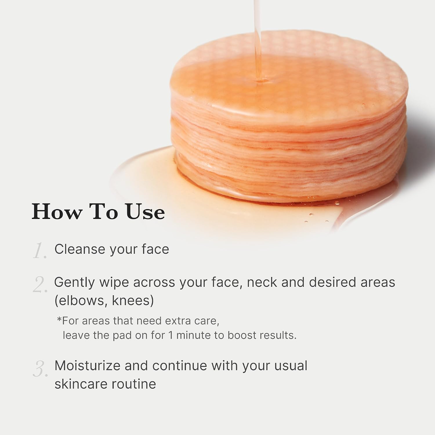 Medicube Succinic Acid Pad how to use – wipe across face after cleansing daily use pH balanced Korean peeling pad 70 pads