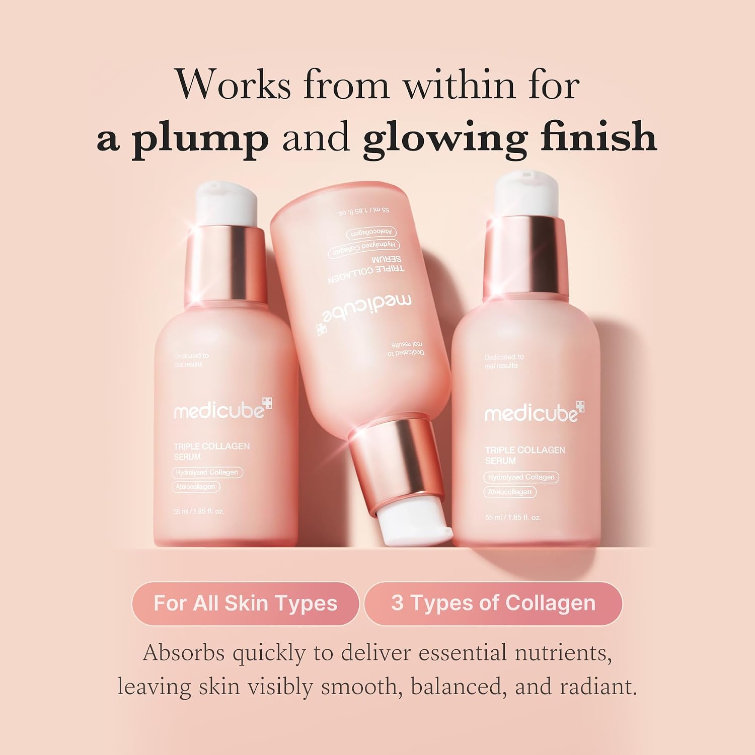 Medicube Triple Collagen Serum texture – lightweight creamy absorbs fast plump firm glow day and night all skin types Korean