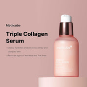 Medicube Triple Collagen Serum key ingredients – Hydrolyzed Collagen Atelocollagen Soluble Collagen Niacinamide HA Adenosine