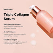 Medicube Triple Collagen Serum application – lightweight creamy glass skin glow mix with foundation makeup base Korean tip