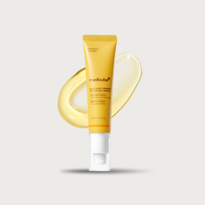 Medicube Kojic Acid Turmeric Eye Gel Serum 30ml – Korean eye serum dark circles retinol caffeine fragrance-free no parabens PM use $21