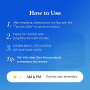 Medicube Zero Pore Pads how to use – swipe face morning or evening AHA BHA exfoliating toner pads Korean skincare