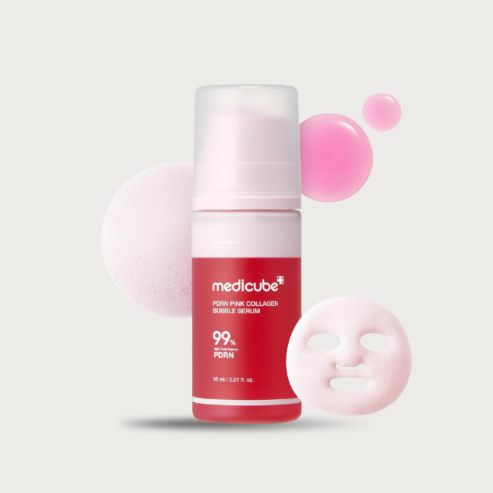Medicube PDRN Pink Collagen Bubble Serum 95ml pink bottle