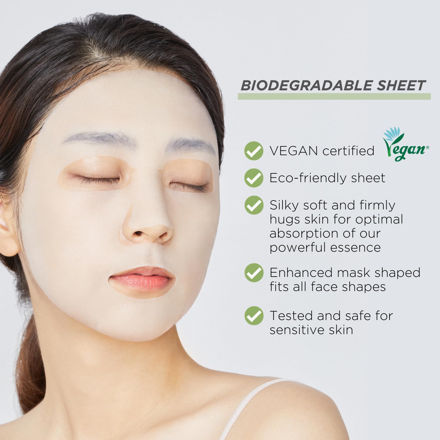 Mediheal Teatree Mask on face – pull upward tight fit 10–20 min pat essence blemish-prone oily skin calm clear balance bamboo hypoallergenic