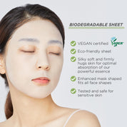 Mediheal Teatree Mask on face – pull upward tight fit 10–20 min pat essence blemish-prone oily skin calm clear balance bamboo hypoallergenic