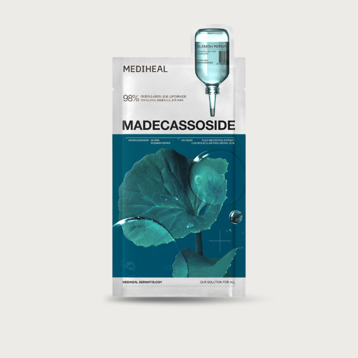Mediheal Madecassoside Essential Mask – Korean cica sheet mask Cica Active 3x 4-Centella 4-TECA Resveratrol bamboo vegan has fragrance 12 reviews 4.8 stars $20