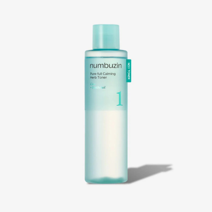 Numbuzin No.1 Calming Toner 93% botanical base – 39.2% centella 28.1% heartleaf 25.7% licorice no purified water