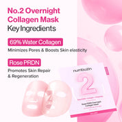 Numbuzin No.2 Rose PDRN Overnight Collagen Mask (4ea)